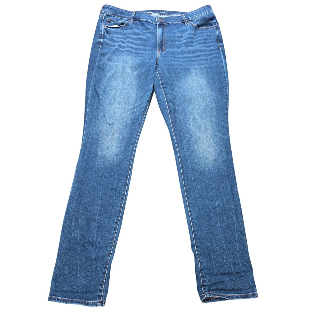 Old Navy Pop Icon Skinny Jeans Women's Size 18 Tall Blue Mid Rise Stretch Denim